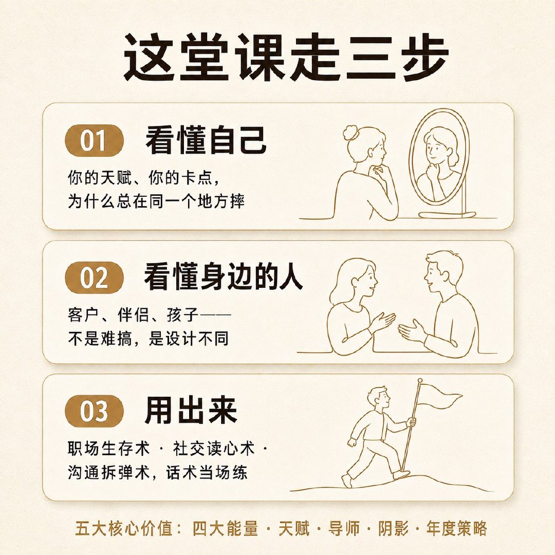 这堂课走三步：看懂自己·看懂身边的人·用出来